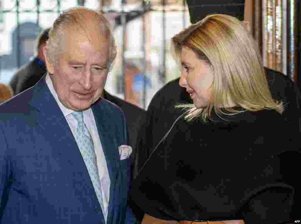 Ukraina birinchi xonimi Olena Zelenskaya Britaniyada. London.