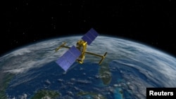 The advanced radar SWOT satellite, short for Surface Water and Ocean Topography and designed and built at NASA's Jet Propulsion Laboratory near Los Angeles, is seen in an artist's rendition created in February 2015.
