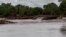 A view shows damaged Fitzroy Crossing bridge due to heavy flooding, in Fitzroy crossing, Australia, Jan. 7, 2023. 