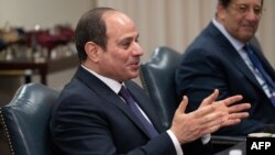 Egyptian President Abdel Fattah El-Sisi meets with US Secretary of Defense Lloyd Austin at the Pentagon in Washington, DC, December 14, 2022.