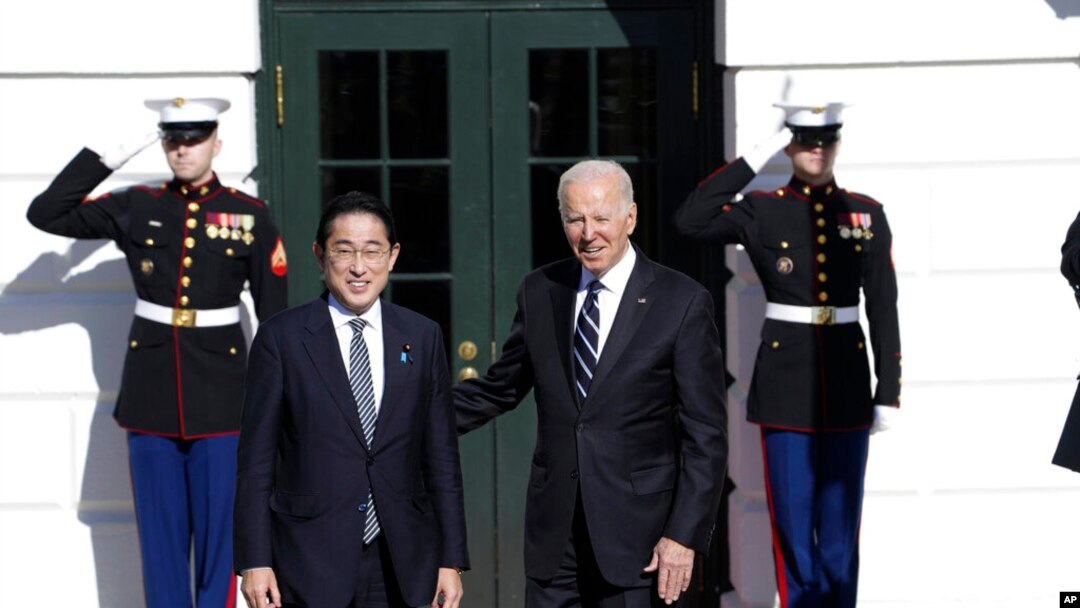 Tổng thống Joe Biden tiếp Thủ tướng Nhật Fumio Kishida tại Tòa Bạch Ốc, ngày 13/1/2023.