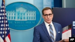 FILE - National Security Council spokesman John Kirby speaks during a press briefing at the White House, Nov. 28, 2022, in Washington.