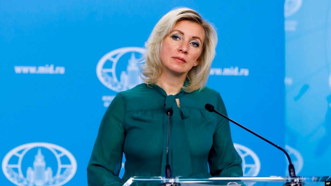 FILE - Russian Foreign Ministry's spokeswoman Maria Zakharova speaks to the media in Moscow, Russia, Nov. 2, 2022.