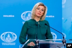 Arhiva - Portparolka ruskog Ministarstva spoljnih poslova, Maria Zaharova, razgovara sa predstavnicima medija u Moskvi, Rusija, 2. novembra 2022.