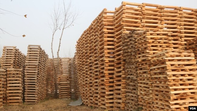 The national highway that connects Kashmir valley to the rest of India welcomes visitors with wooden blocks called clefts on both sides of the road. (Wasim Nabi/VOA)