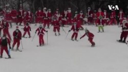 300多名圣诞老人聚集缅因滑雪场 为当地慈善机构募捐