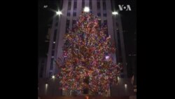 洛克菲勒中心圣诞树熄灭彩灯 支持乌克兰