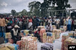 Dans un camp de déplacés remplis de personnes fuyant l'avancée des M23, au nord de Goma, le 2 novembre 2022.