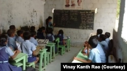 Sharanya Narra teaches a class at the The Active Learning Institute in Warangal, India. In this picture, she is conducting a workshop on ‘Vedic Mathematics’- a collection of Methods or Sutras to solve numerical computations quickly and faster. (Courtesy photo: Vinay Kanth Rao)