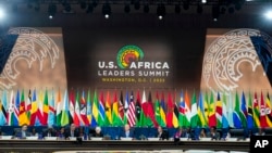 US President Joe Biden speaks during the closing session of the U.S.-Africa Leaders Summit in Washington, Dec. 15, 2022.