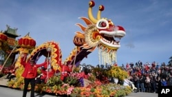 The Donate Life float, which won an honor as the most beautiful float of the 134th Rose Parade, Colorado Boulevard in Pasadena, California, Jan. 2, 2023.