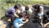 Students at Cheontae Elementary School learn agriculture skills, such as how to tend a garden, Sept. 20, 2022.