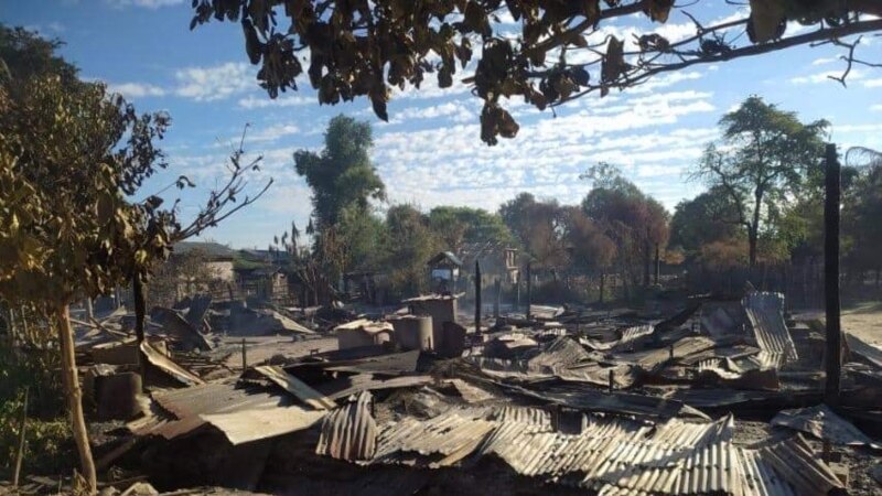 Dewan militer membakar desa-desa di distrik Kantblun.  Seorang warga sipil tewas