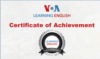 VOA Learning English Certificate of Achievement