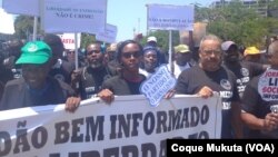 Jornalistas angolanos fazem marcha pela liberdade de imprensa. Luanda, Angola, 17 de Dezembro, 2022