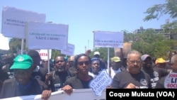 Jornalistas angolanos fazem marcha pela liberdade de imprensa. Luanda, Angola, 17 de Dezembro, 2022