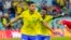 Jwe Brezilyen Casemiro selebre apre li make yon gol pandan match Gwoup G ekip la kont La Swis nan Mondyal Foutbol Qatar la, 28 Nov. 2022. 