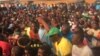 Mourners at Rufaro Stadium for viewing the body of the late former president Robert Mugabe.