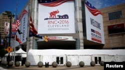 The Quicken Loans Arena is seen as setup continues in advance of the Republican National Convention in Cleveland, Ohio, July 16, 2016. 