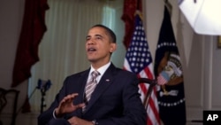 US President Barack Obama records the weekly address, 08 Oct 2010