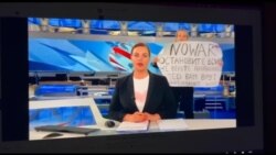 Russian TV News Hit By Anti-War Protest in Studio