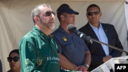 FILE - Imtiaz Sooliman, of the South African humanitarian aid organization Gift of the Givers, speaks in Cape Town, Nov. 2, 2018.