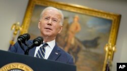 조 바이든 미국 대통령이 11일 백악관에서 대국민 연설을 했다.