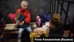 Украинские беженцы во Львове. 10 марта 2022г. 