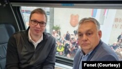 Predsednik Srbije Aleksandar Vučić i premijer Mađarske Viktor Orban u novom vozu iz Beograda do Novog Sada (Fonet)