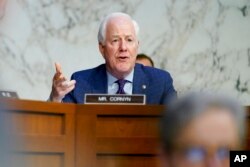 Sen. John Cornyn, R-Texas, questions Supreme Court nominee Ketanji Brown Jackson on Capitol Hill in Washington, March 22, 2022.