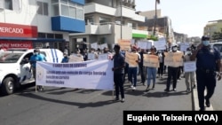 Manifestação de professores na cidade da Praia, Cabo Verde, 23 Março 2022