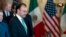 Mexico's Foreign Secretary Luis Videgaray walks to his chair during the U.S.-Mexico bilateral meeting on disrupting transnational criminal organizations at State Department in Washington, Dec. 14, 2017. 