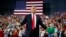 President Donald Trump arrives to speak to a campaign rally at the Ford Center, Aug. 30, 2018, in Evansville, Ind.