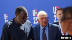 President of the ECOWAS Commission Omar Alieu Touray and High Representative of the European Union for Foreign Affairs and Security Policy Josep Borrell attend an informal meeting of EU foreign ministers in Toledo, Spain, August 31, 2023. 