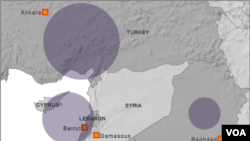 Click to enlarge map of Syria regional refugee response