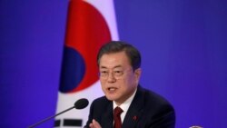 문재인 한국 대통령이 14일 청와대에서 신년 기자회견을 열었다.