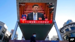 2022年3月5日中国人大开幕式上的习近平。-资料照