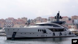 A view of the yacht 'Lady M' owned by Russian oligarch Alexei Mordashov, as it is docked at Imperia's harbor, Italy, March 5, 2022.