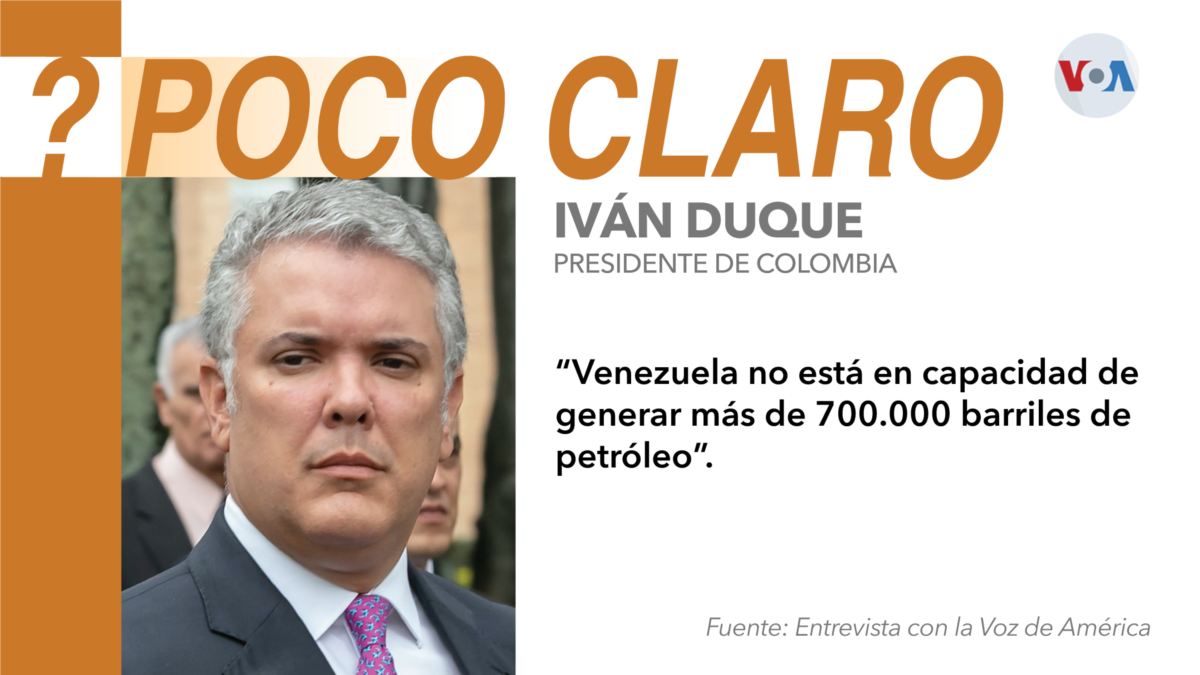 Duque affirms that Venezuela does not reach 700,000 barrels of crude oil per day, but the figures are diffuse