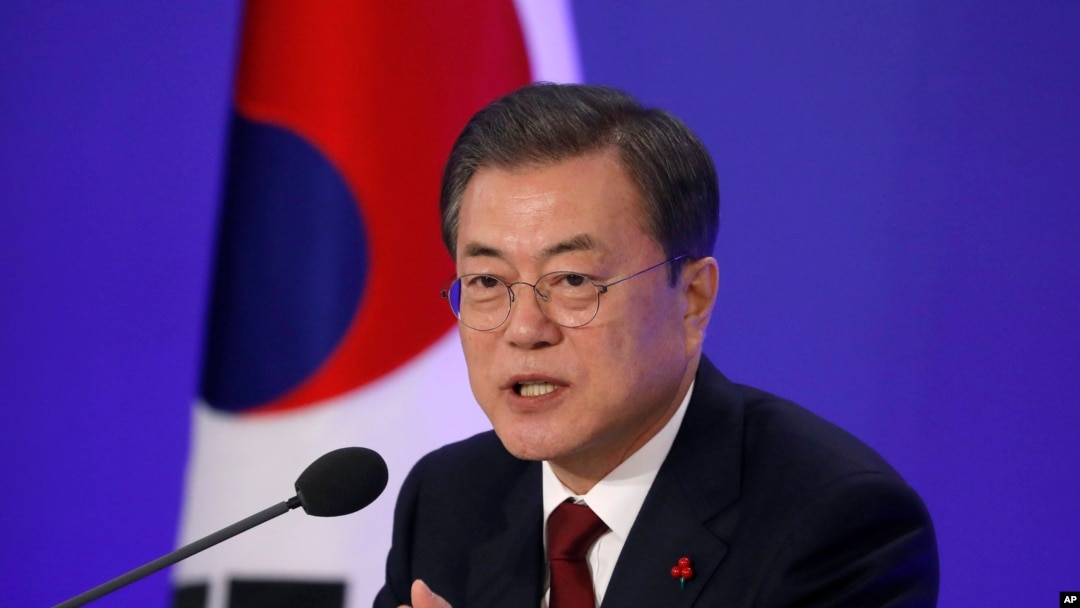 Presiden Moon Jae-in di Seoul, Korea Selatan, Selasa, 14 Januari 2020. (Kim Hong-Ji / Pool Foto melalui AP)
