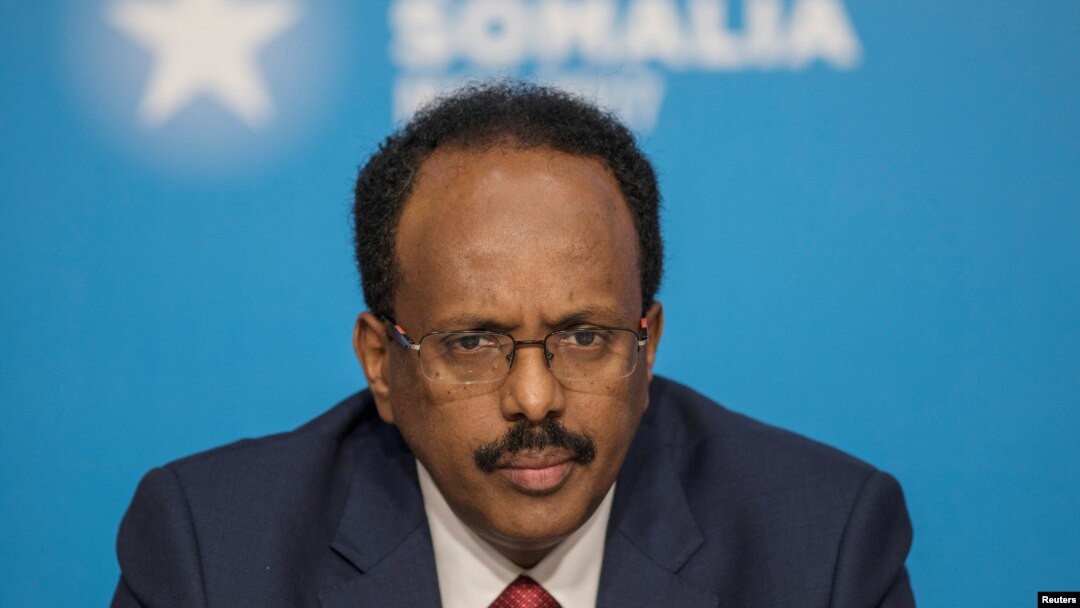FILE - Somali President Mohamed Abdullahi Mohamed attends the London Somalia Conference at Lancaster House, May 11, 2017. 