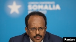 Rais wa Somalia Mohamed Abdullahi Farmajo akiwa Lancaster House Uingereza May 11, 2017. 