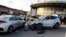 The wreckage of a car stands at an intersection after an assailant crashed into another vehicle, in Beersheba, Israel, March 22, 2022. 
