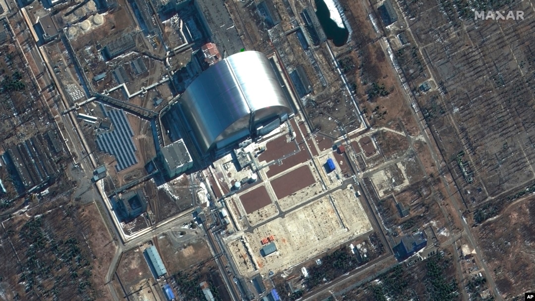 지난달 10일 위성 촬영한 우크라이나 체르노빌 원자력 발전소 단지 전경. (맥사 테크놀로지 제공)