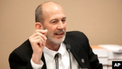 Kansas state Sen. Mark Steffen, R-Hutchinson, makes a point during a Senate health committee discussion, March 17, 2022, at the Statehouse in Topeka, Kan. 