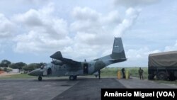 Avião da Força Aérea do Botswana, em Pemba