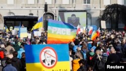 Швейцария: акция протеста против российской агрессии в Украине 