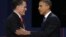Republican presidential nominee Mitt Romney and President Barack Obama shake hands