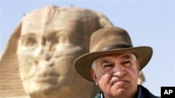 Zahi Hawass, head of the Egypt's Supreme Council of Antiquities, pictured above, resigned over what he considered a lack of security at the country's historic sites (file photo)