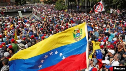 Biểu tình chống tổng thống Maduro tại Caracas, Venezuela.